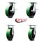 Service Caster 8 Inch Green Poly on Cast Iron Caster Set with Roller Bearing 2 Brakes 2 Rigid SCC-35S820-PUR-GB-SLB-2-R-2 - alternate 7